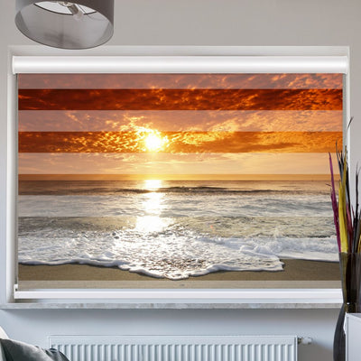 Doppelrollo mit Kassette Meer Sonnenuntergang