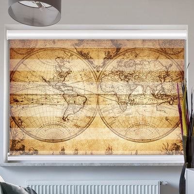 Doppelrollo mit Kassette Vintage Map