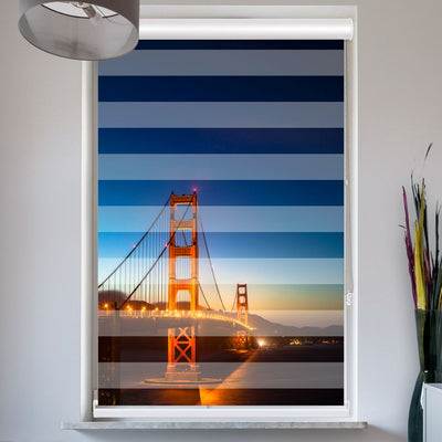 Doppellrollo mit Kassette Motiv 'Golden Gate Bridge Nacht'