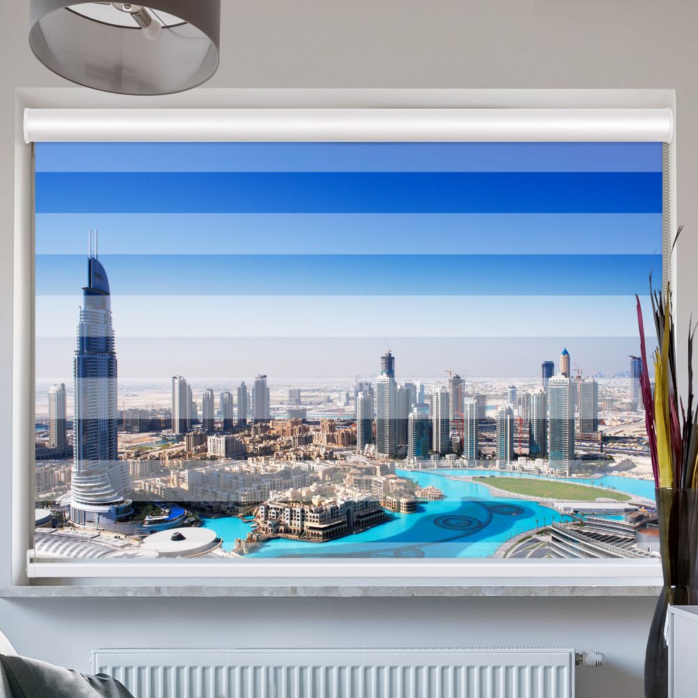 Doppellrollo mit Kassette Motiv 'Dubai Skyline'