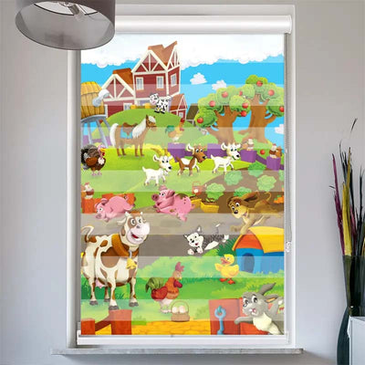 Doppelrollo mit Kassette  Bauernhof Tiere