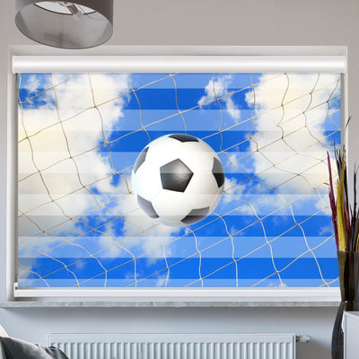 Doppelrollo mit Kassette Fussball im Netz