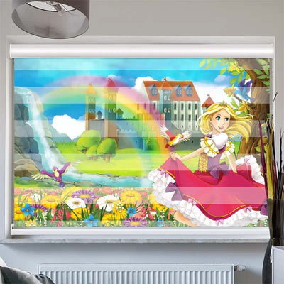 Doppelrollo mit Kassette  Prinzessin Regenbogen Schloss