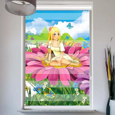 Doppelrollo mit Kassette  Mädchen auf Einer Blume
