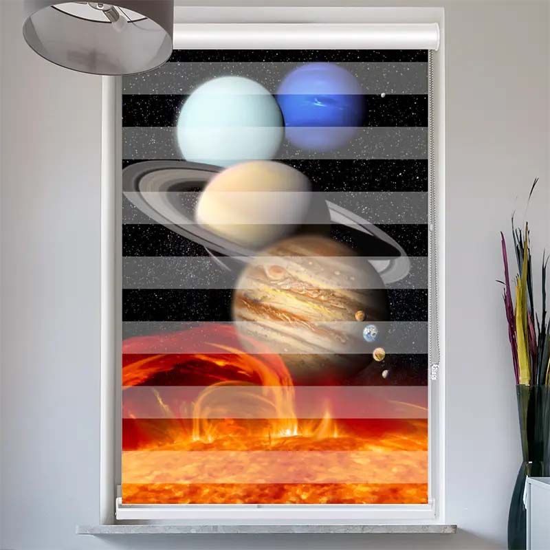 Doppelrollo mit Kassette  Planeten