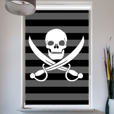 Doppelrollo mit Kassette Totenkopf Saebel