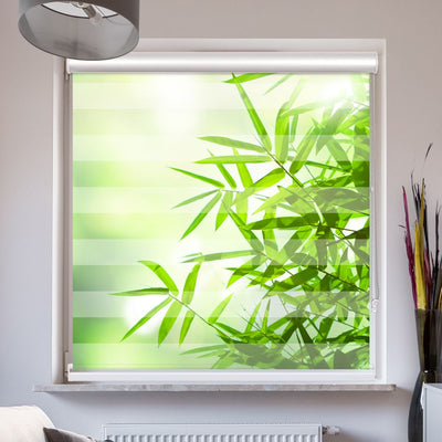 Doppelrollo mit Kassette Bambus Strauch