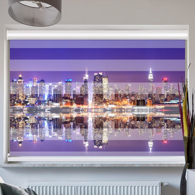 Doppelrollo mit Kassette Skyline Manhatten Nacht