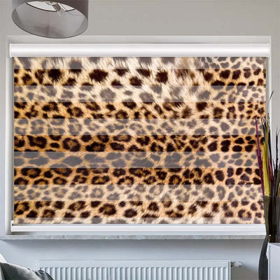 Doppelrollo mit Kassette  Leopardenmuster