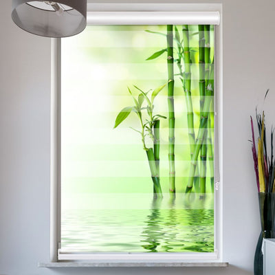 Doppelrollo mit Kassette Bambus Wasser