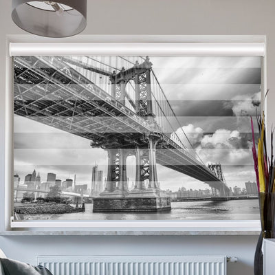 Doppellrollo mit Kassette Motiv 'Brooklyn Bridge'