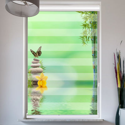 Doppelrollo mit Kassette Schmetterling Zen Stones