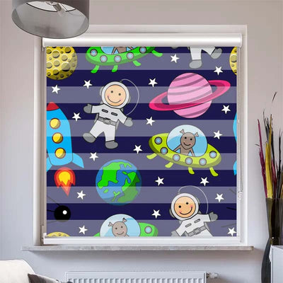 Doppelrollo mit Kassette  Astronauten im Weltraum