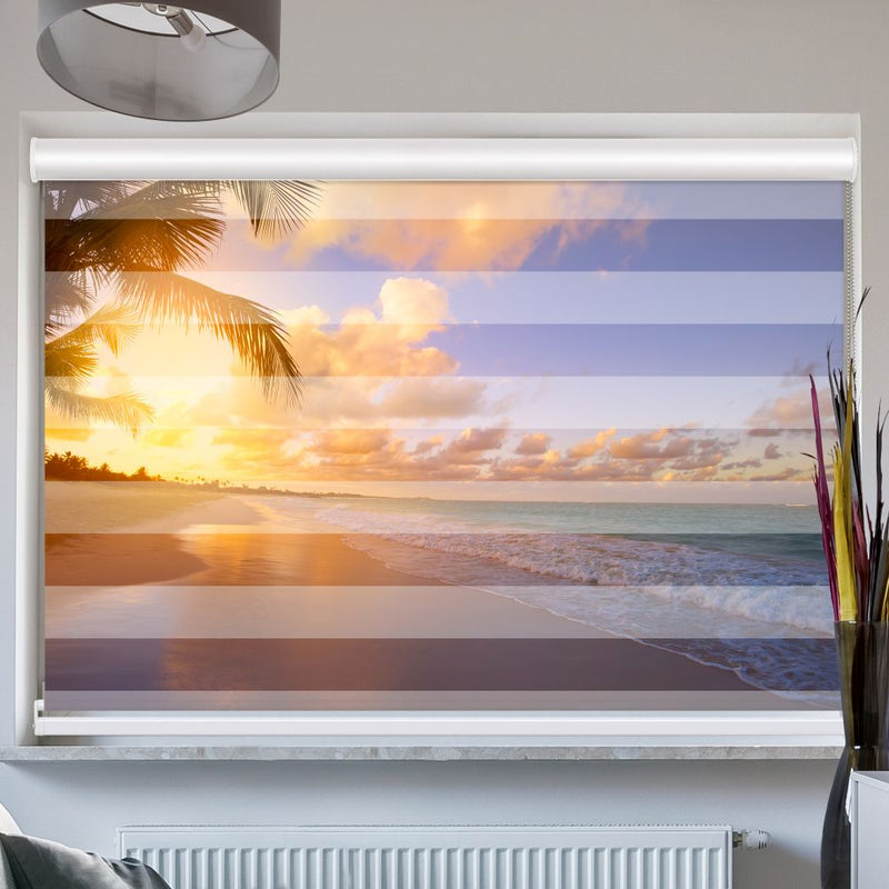 Doppelrollo mit Kassette Sonnenuntergang Meer