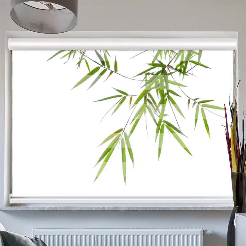 Doppelrollo mit Kassette  Bambus von Oben