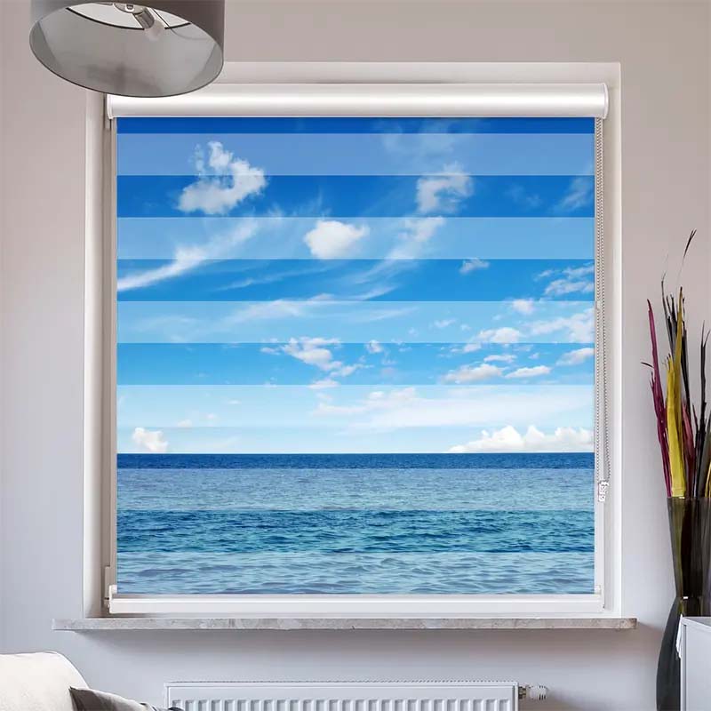 Doppelrollo mit Kassette  Ozean und Blauer Himmel