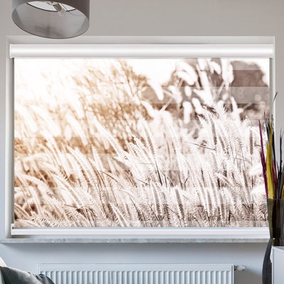 Doppelrollo mit Kassette Pampas Gras