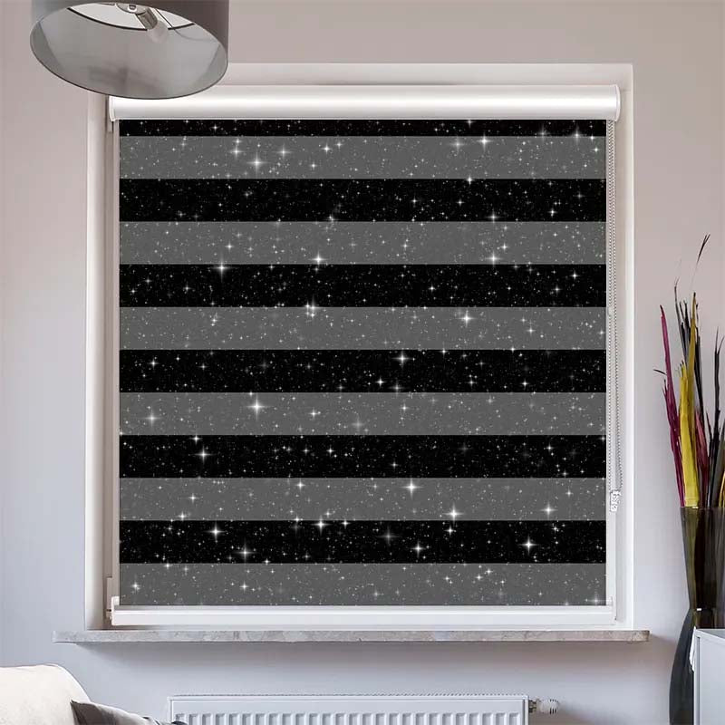 Doppelrollo mit Kassette  Sterne Nachthimmel