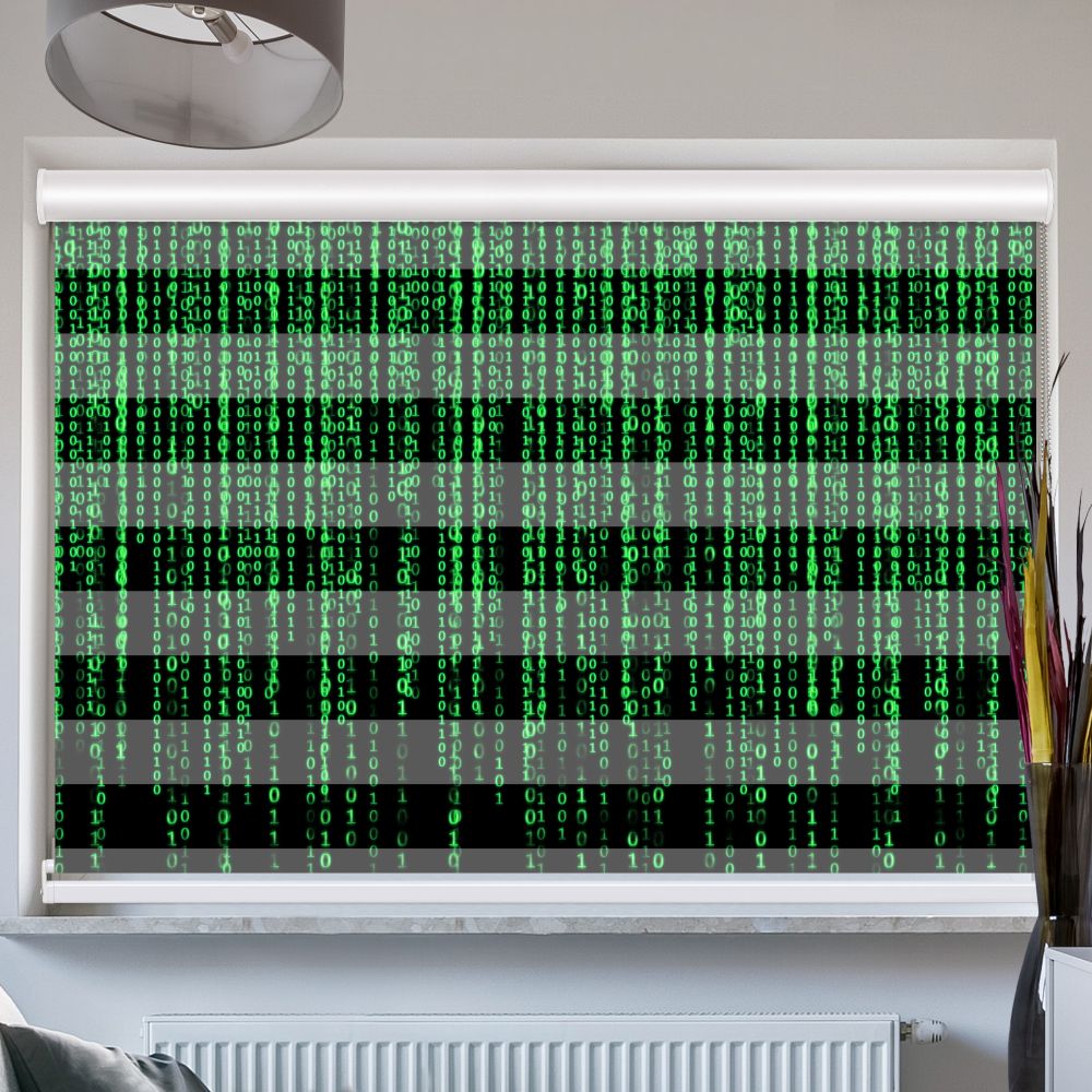 Doppellrollo mit Kassette Motiv 'Matrix Code'