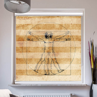 Doppelrollo mit Kassette Vintage Vitruvian Man