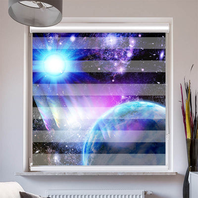 Doppelrollo mit Kassette Weltraum