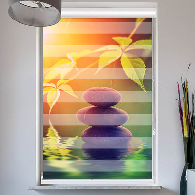 Doppelrollo mit Kassette Spa Steine Sonne