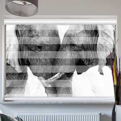 Doppelrollo mit Kassette Afrika Lefanten