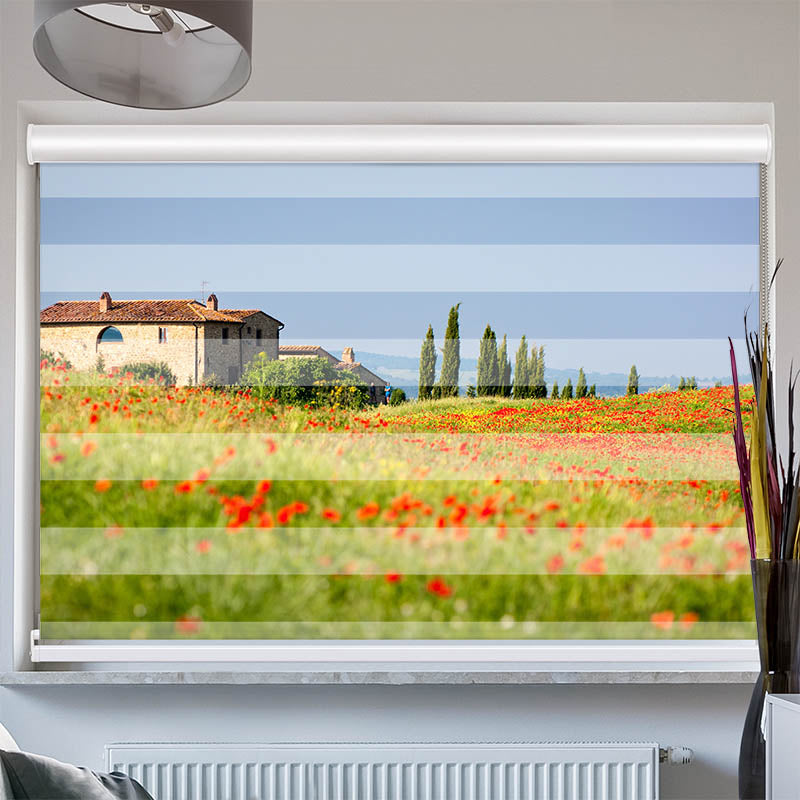 Doppelrollo mit Kassette Toskana Landschaft