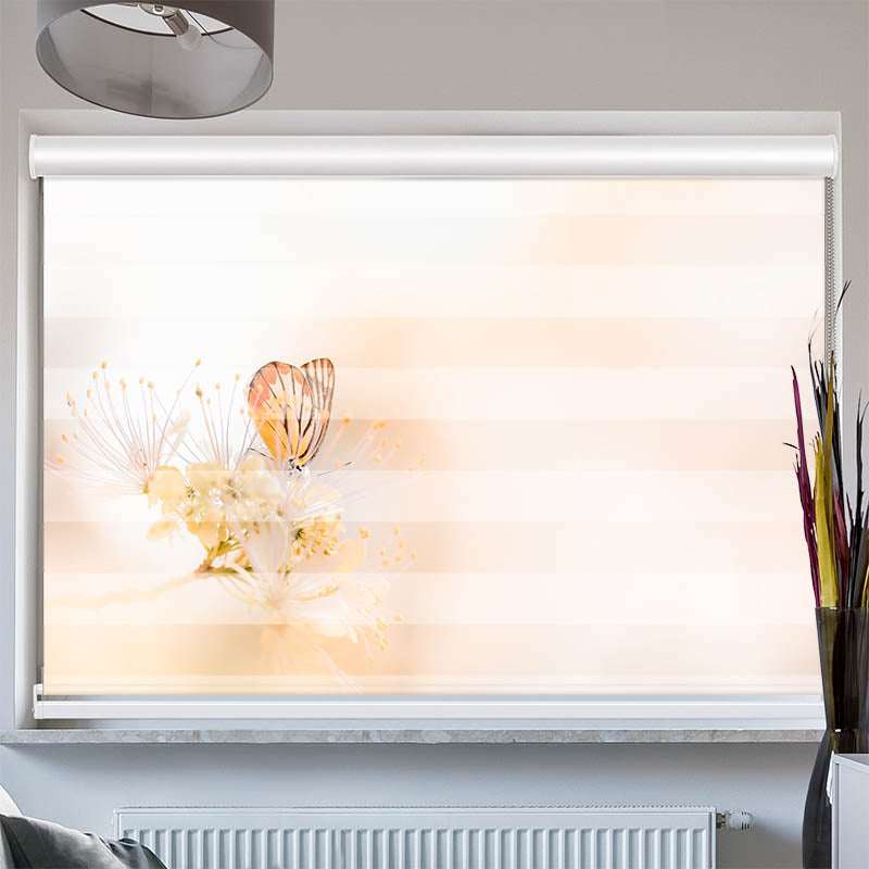 Doppelrollo mit Kassette Schmetterling auf Bleute