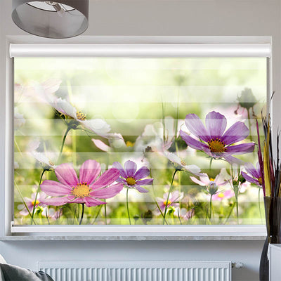 Doppelrollo mit Kassette Blumen Bluehen auf Wiese