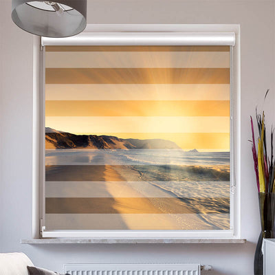 Doppelrollo mit Kassette Sonnenuntergang Strand