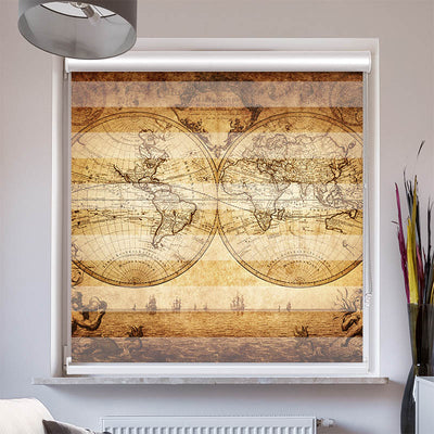 Doppelrollo mit Kassette Vintage Map