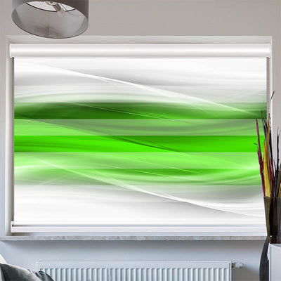 Doppelrollo mit Kassette Wellen Gruen Grau