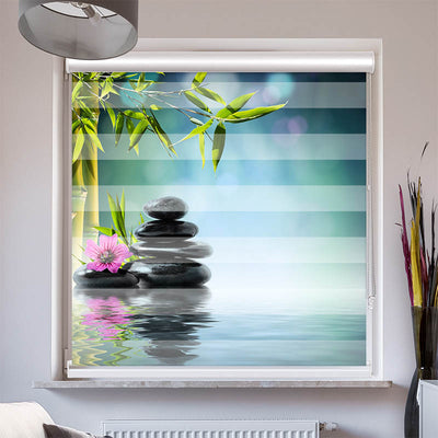 Doppelrollo mit Kassette Black Stones Wellnes