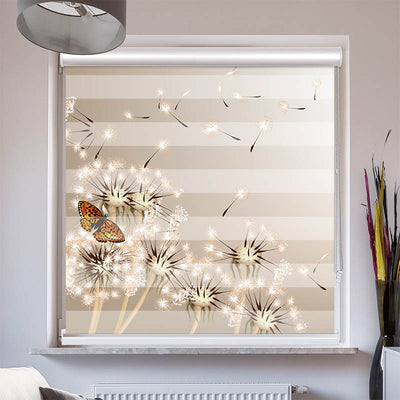 Doppelrollo mit Kassette Pusteblume Schmetterling