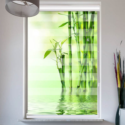 Doppelrollo mit Kassette Bambus Wasser