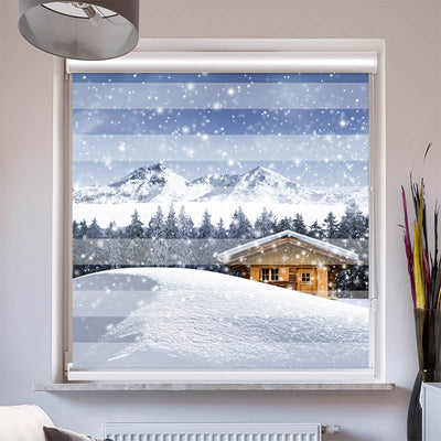 Doppelrollo mit Kassette Schneehuette Winter