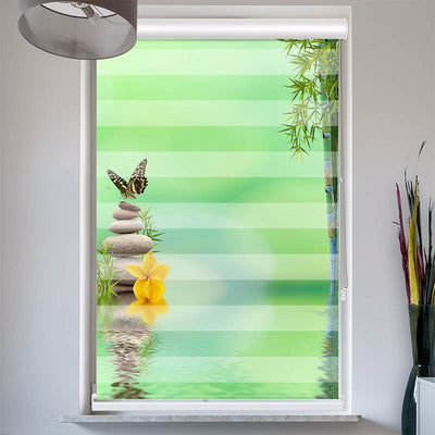 Doppelrollo mit Kassette Schmetterling Zen Stones