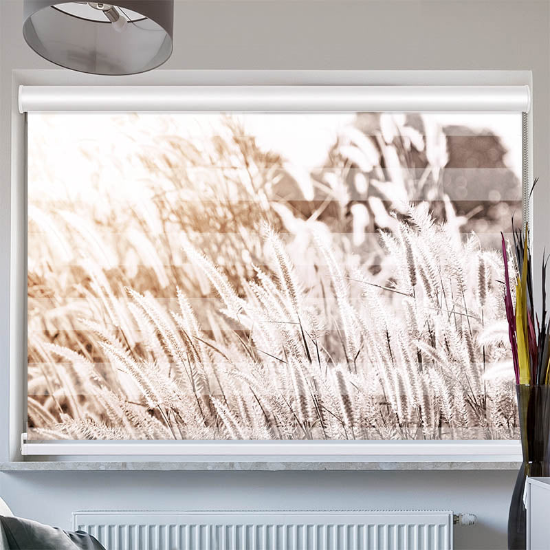 Doppelrollo mit Kassette Pampas Gras