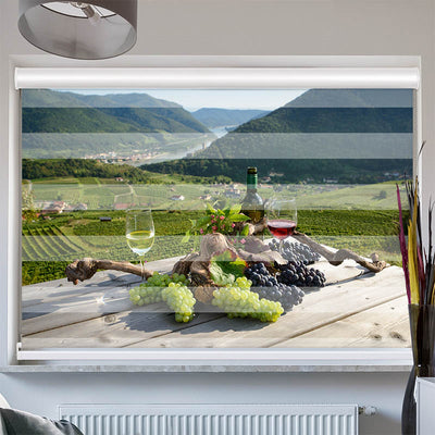 Doppelrollo mit Kassette Trauben Wein Natur