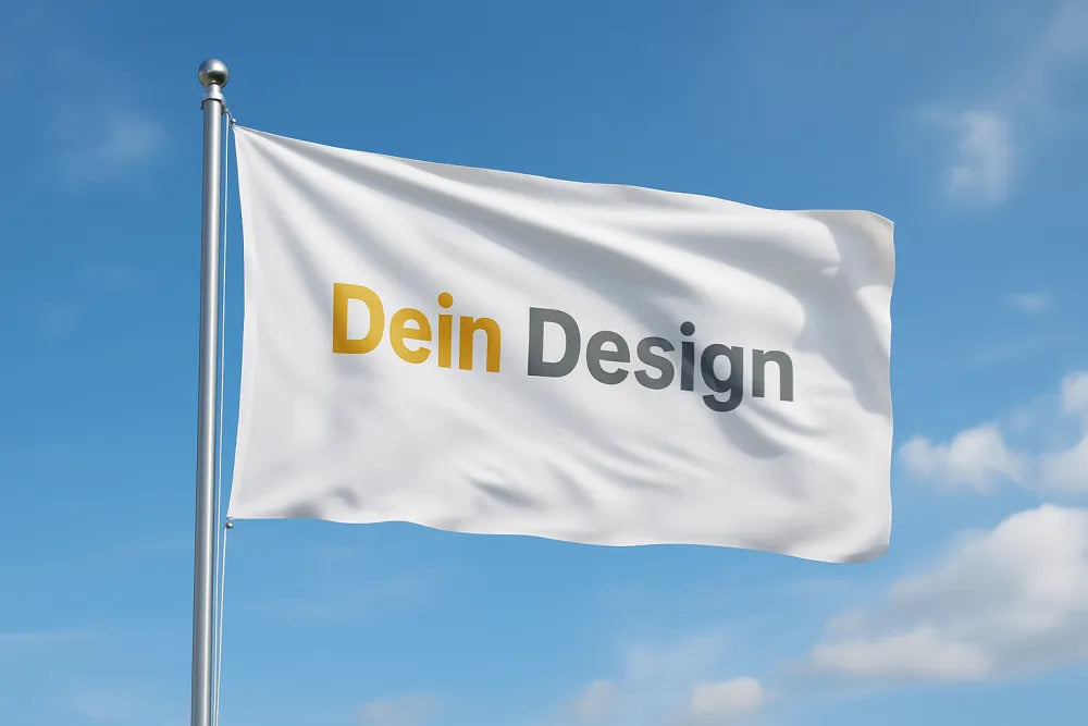 Fahne mit Schriftzug "Dein Design"
