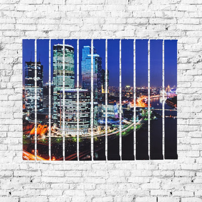 Foto-Austauschlamellen bedruckt mit einem Skyline Motiv bei Nacht