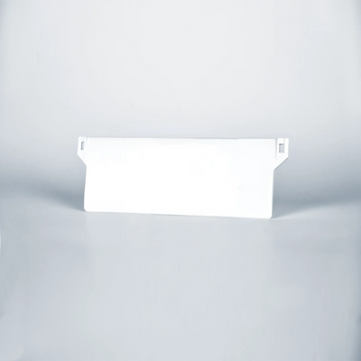 Weißes Stabilisierungsgewicht für 127mm Lamellenvorhänge, sorgt für optimalen Halt und gerade hängende Lamellen.