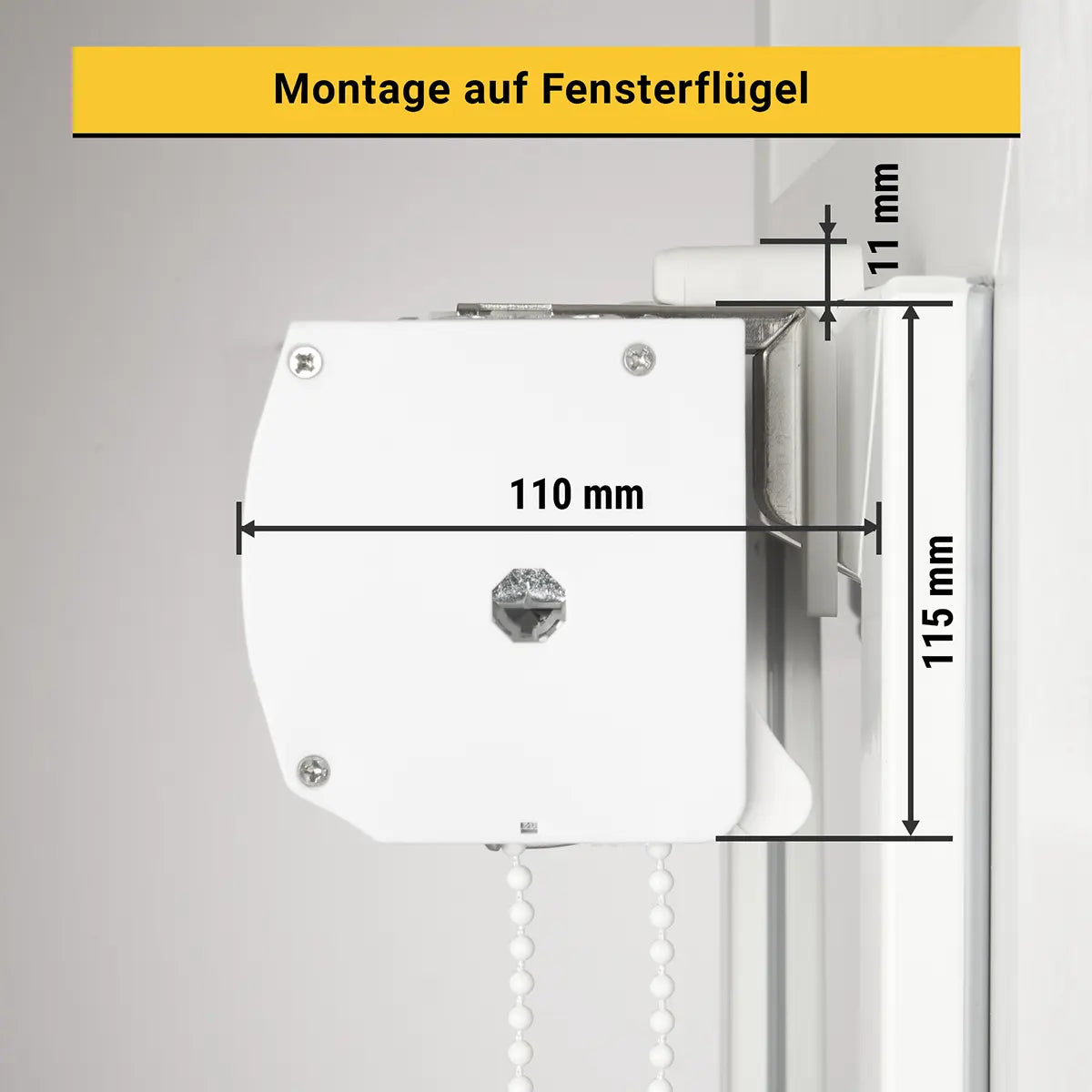 Kassettenrollo auf Fensterflügel Abmessungen