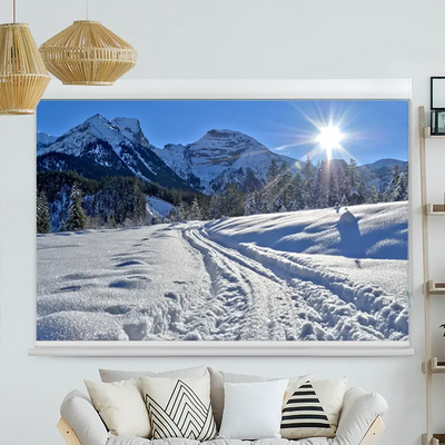 Kassettenrollo Motiv Berge Schnee | bis B 420 x H 420 cm