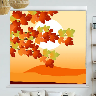 Kassettenrollo Motiv Herbstblaetter Grafik | bis B 420 x H 420 cm