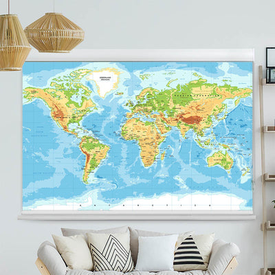 Kassettenrollo Motiv 'Weltkarte'