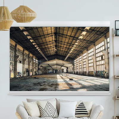 Kassettenrollo Motiv Verlassene Industriehalle