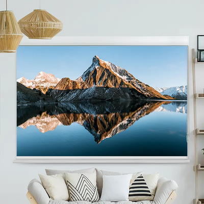 Kassettenrollo Motiv Sonnenuntergang am Bergsee