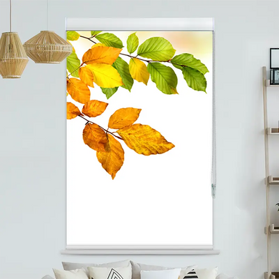 Kassettenrollo Motiv Herbstblaetter | bis B 420 x H 420 cm